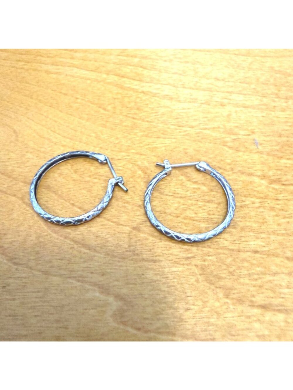 Avon Sterling Silver Textured Hoop Earrings